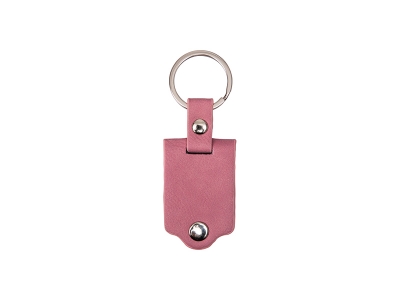 Sublimation Keychain with Engraved Leather Cover(3.5*7.5cm, Pink)