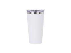 16oz/480ml Powder Coated Stainless Steel Tumbler(White)