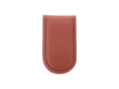 PU Leather Money Clip(Credit Shape, Brown)