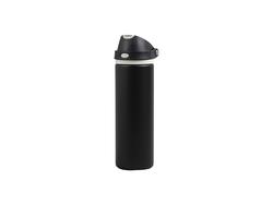 25oz/750ml Powder Coated Stainless Steel Bottle w/ Pop Lid (Black)