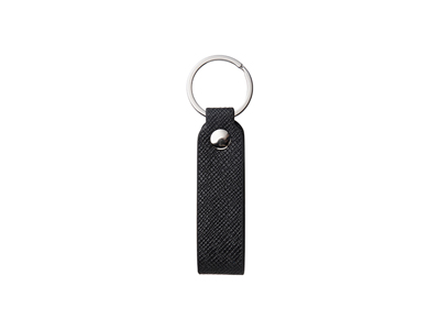 Laser Engraving PU Leather Keychain(Handle,Black)