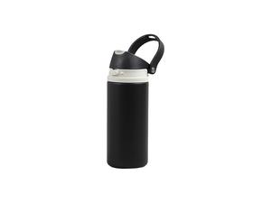 18oz/550ml Powder Coated Stainless Steel Bottle w/ Pop Lid (Black)