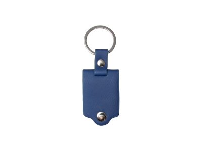 Sublimation Keychain with Engraved Leather Cover(3.5*7.5cm, Dark Blue)