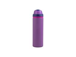 25oz/750ml Powder Coated Stainless Steel Bottle w/ Pop Lid (Purple)