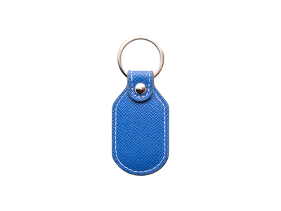 Laser Engraving PU Leather Keychain(Barrel,Blue)