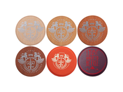 Engraving Leather Coaster (Round, φ10cm)