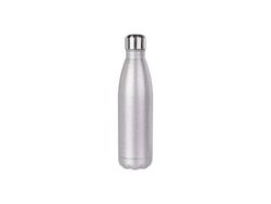 17oz/500ml Glitter Stainless Steel Cola Shaped Bottle(Laserable,Silver)
