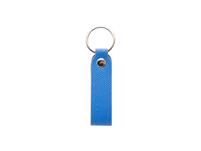 Laser Engraving PU Leather Keychain(Handle,Medium Blue)