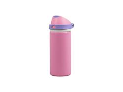 18oz/550ml Powder Coated Stainless Steel Bottle w/ Pop Lid (Pink)