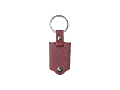 Sublimation Keychain with Engraved Leather Cover(3.5*7.5cm, Maroon)