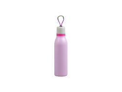 16oz/500ml Powder Coated Stainless Steel Sports Bottle w/ Portable String (Pink)