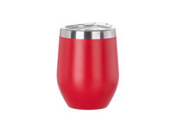 12oz/360ml Powder Coated Stainless Steel Stemless Wine Cup(Red)