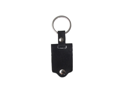 Sublimation Keychain with Engraved Leather Cover(3.5*7.5cm, Black)