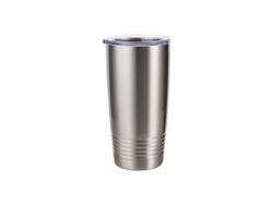 Laserable Blanks 20OZ/600ml Powder Coated SS Tumbler with Ringneck Grip(White)