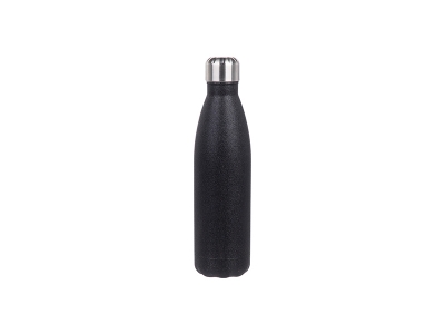 17oz/500ml Glitter Stainless Steel Cola Shaped Bottle(Laserable,Black)