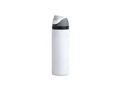 24oz/700ml Powder Coated Stainless Steel Water Bottle with Flip One Touch Portable Lid (White)