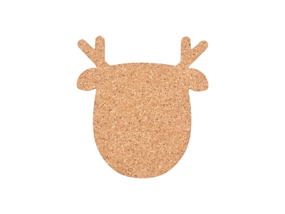 Laserable Blanks Christmas Deer Shape Cork Coaster