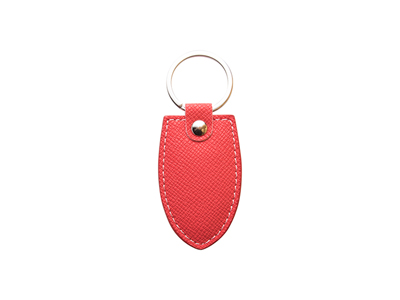 Laser Engraving PU Leather Keychain(Shield,Red)