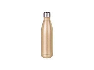 17oz/500ml Glitter Stainless Steel Cola Shaped Bottle(Laserable,Rose Gold)