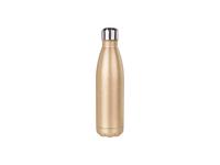 17oz/500ml Glitter Stainless Steel Cola Shaped Bottle(Laserable,Rose Gold)